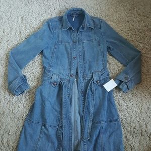 Free People Blue Bonnet Denim Trench